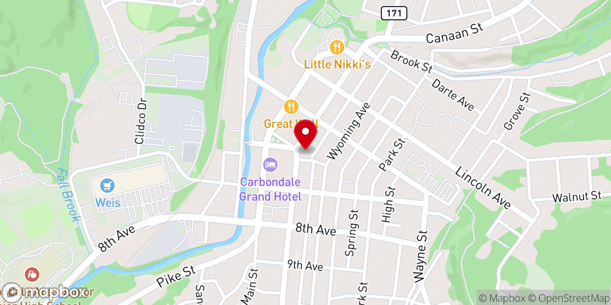 Map showing location of St. Rose of Lima Church