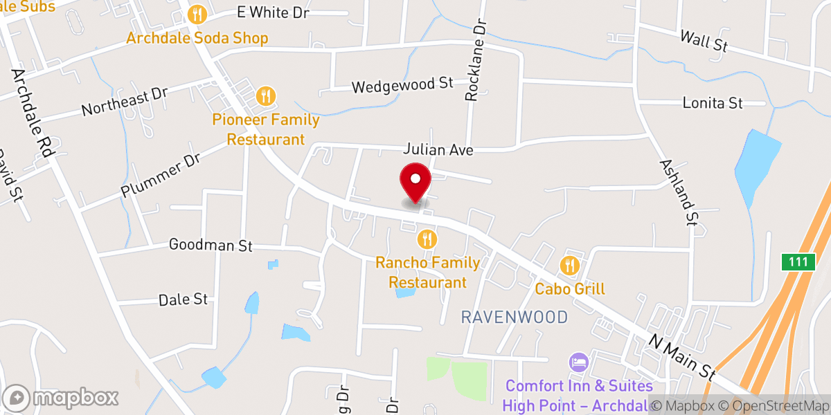 Map showing location of Life Tabernacle Pentecostal Church