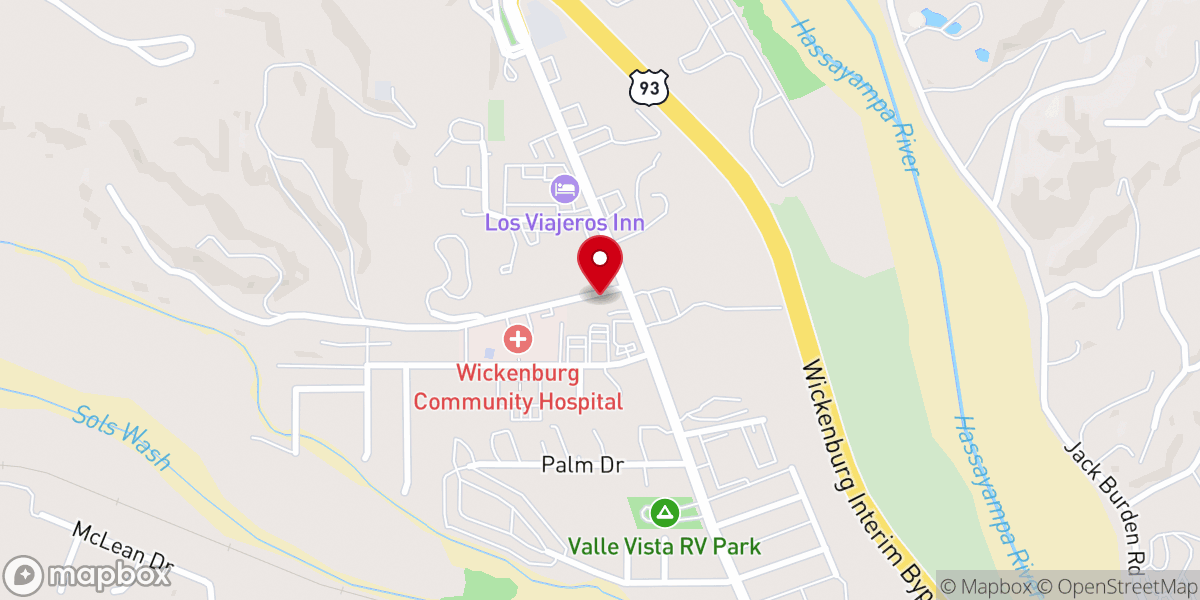 Map showing location of Wickenburg Bible Fellowship