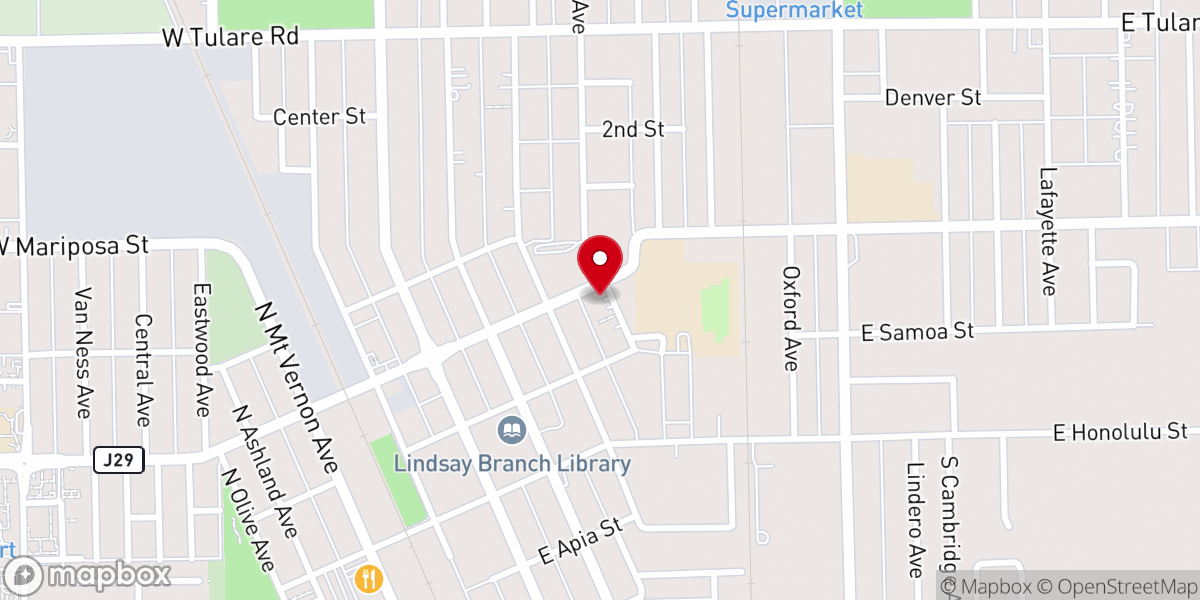 Map showing location of Lindsay New Life Church