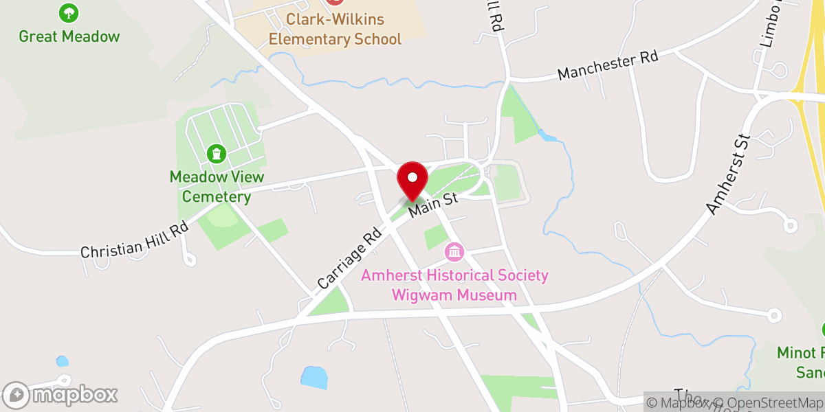Map showing location of Amherst Village Historic District