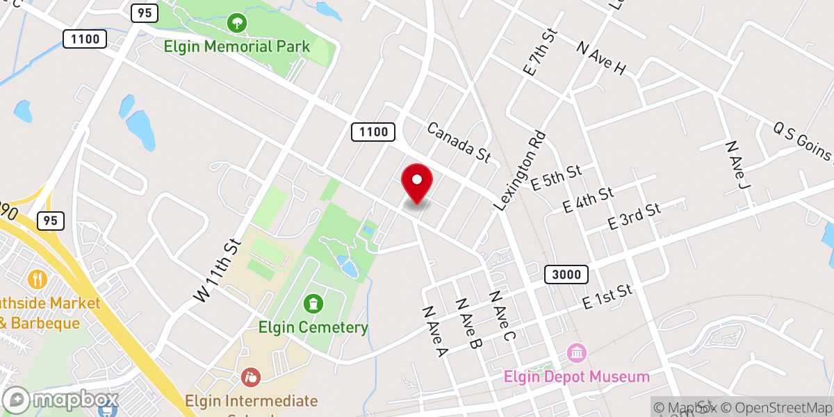 Map showing location of Elgin Church of Christ