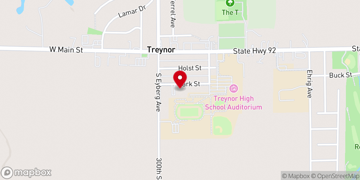Map showing location of St Paul Lutheran Church