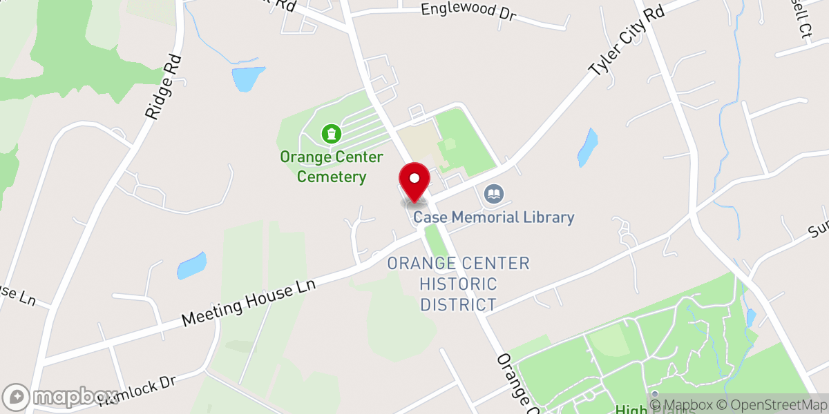 Map showing location of Orange Congregational Church Nursery School (OCCNS)