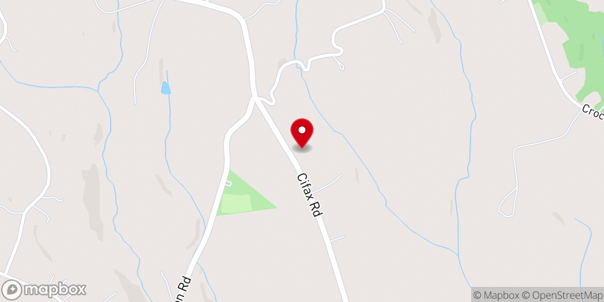 Map showing location of Oak Grove Baptist Church