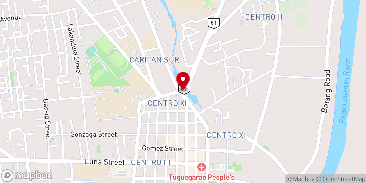 Map showing location of Philippine Christian Book Stores - Tuguegarao