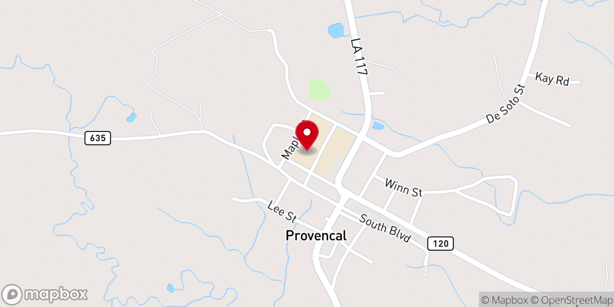 Map showing location of Provencal Elementary and Junior High School