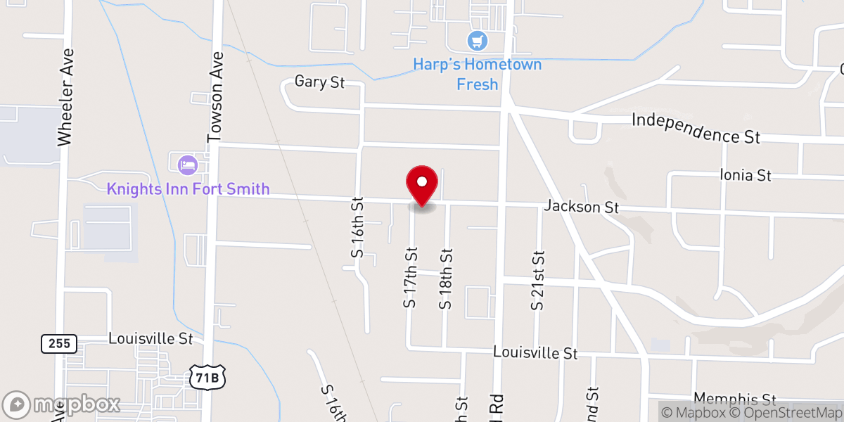 Map showing location of Calvary Assembly of God Church