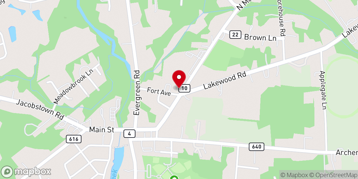 Map showing location of New Egypt United Methodist Church