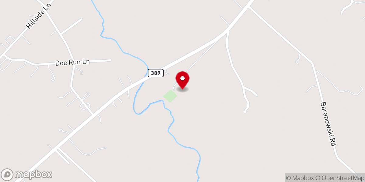 Map showing location of Sandy Creek Church