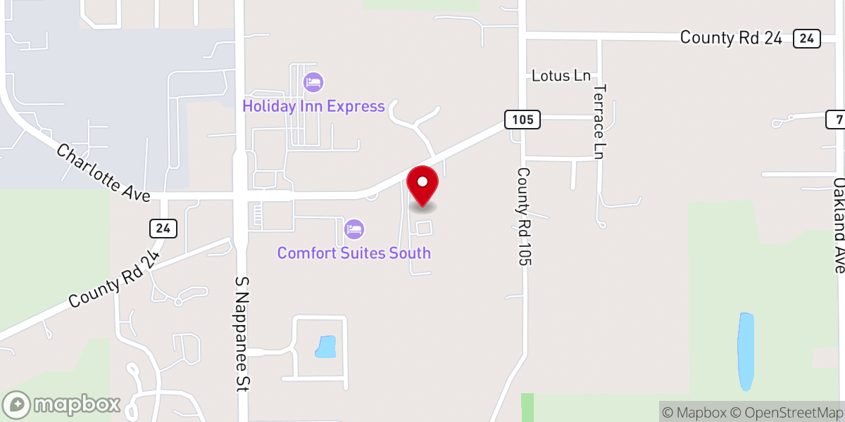 Map showing location of Calvary Hill Baptist Church
