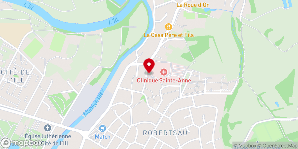 Map showing location of Chapelle Sainte-Anne de Strasbourg-Robertsau