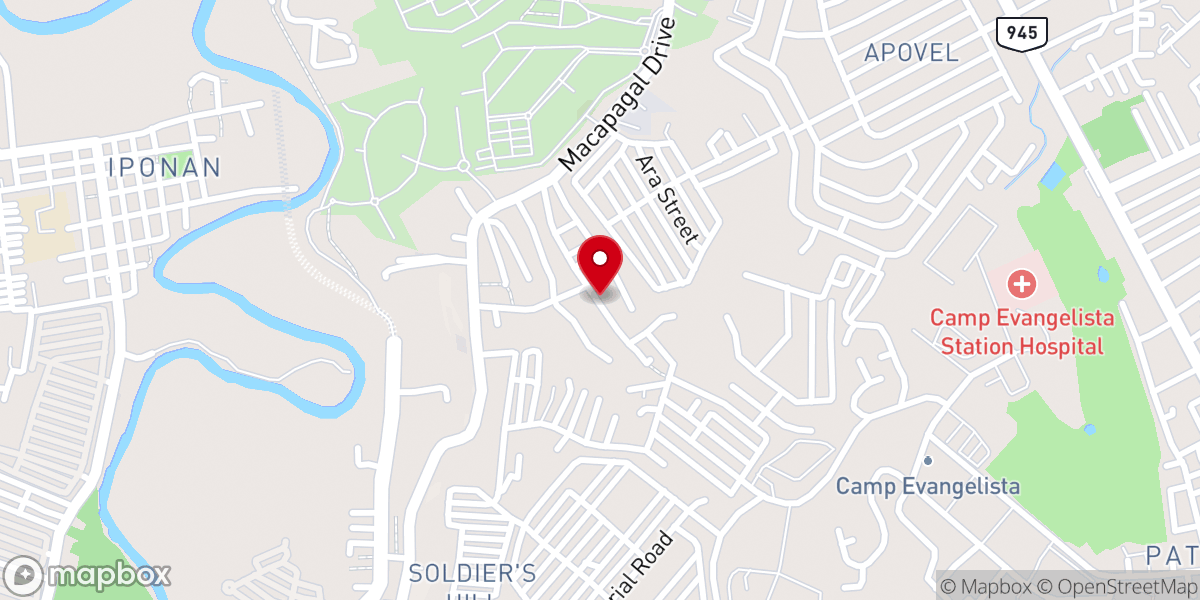 Map showing location of Bulua Bible Church