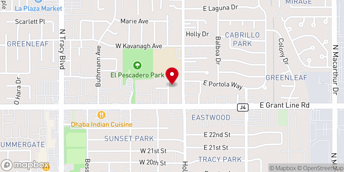 Map showing location of church of Christ at Tracy