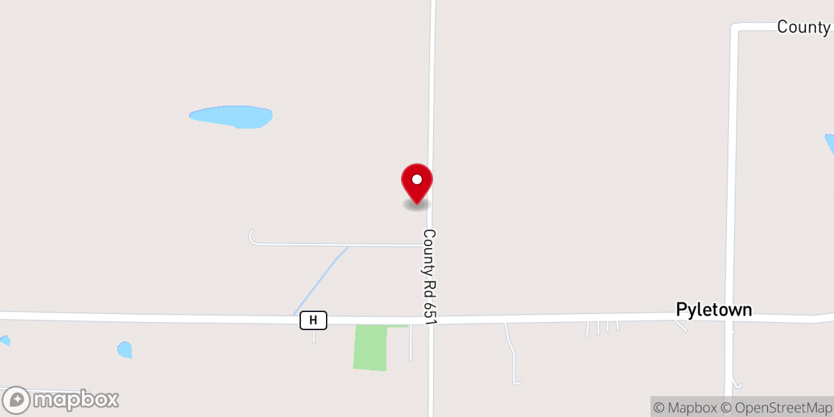 Map showing location of Shiloh Church