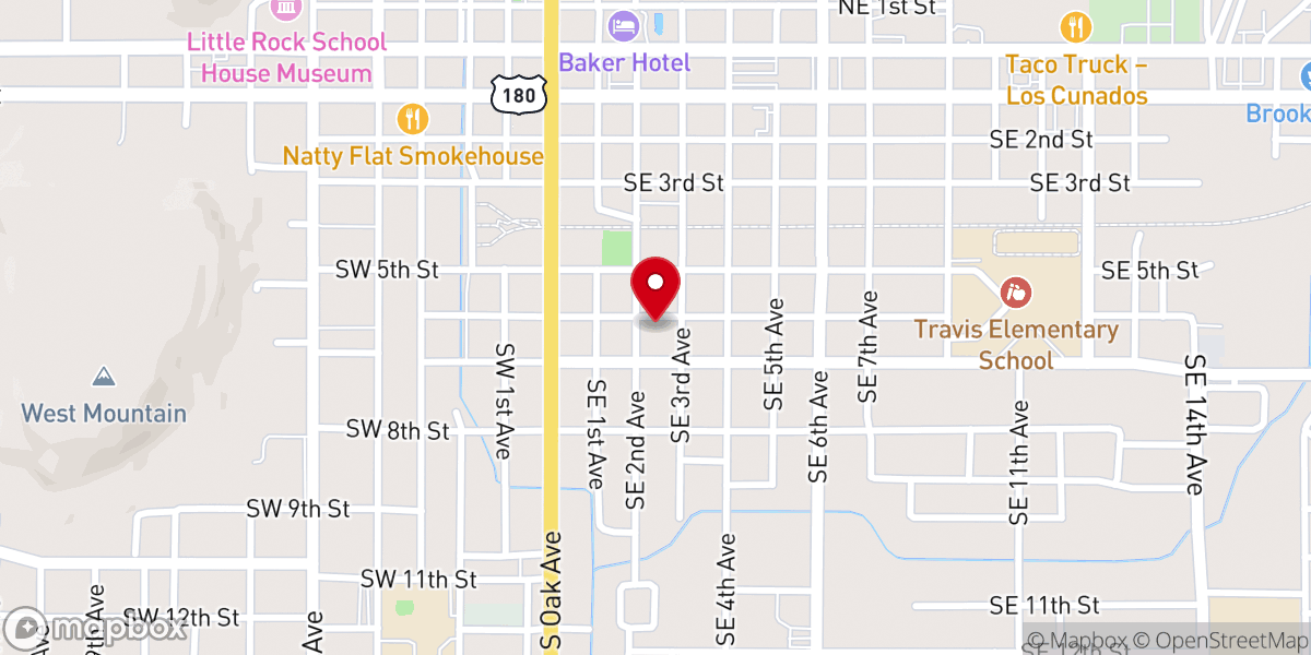 Map showing location of Mount Olive African Methodist Episcopal Methodist Church