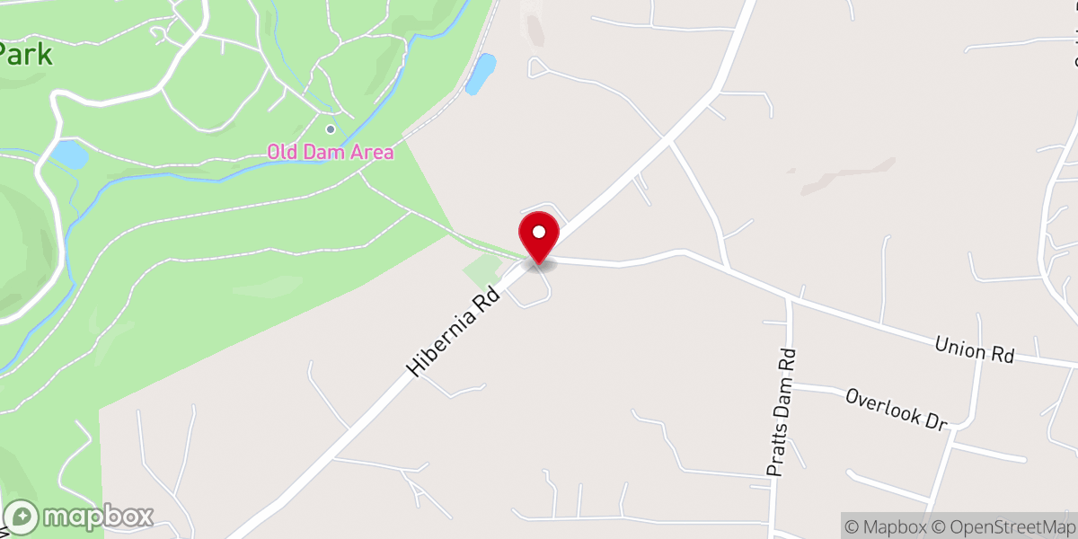 Map showing location of Hibernia United Methodist Church