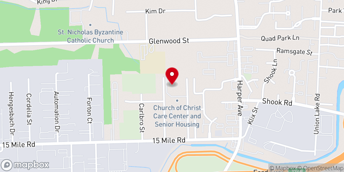 Map showing location of Church of Christ Care Center