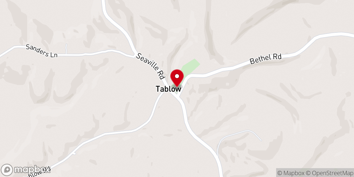 Map showing location of Bethel Baptist Church