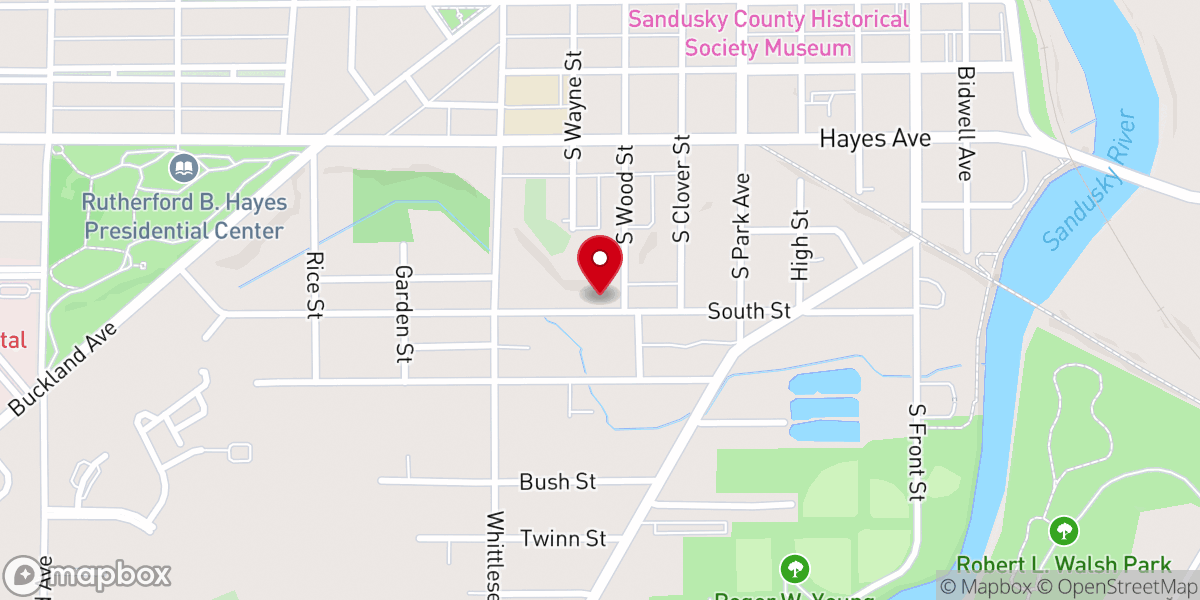 Map showing location of Mt Calvary Baptist Church