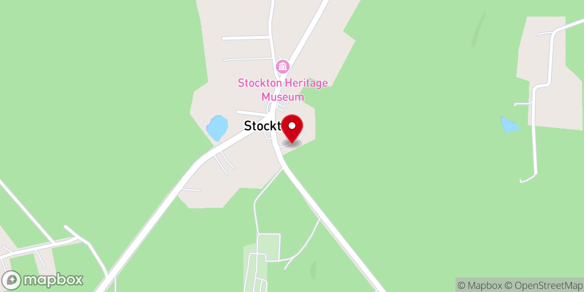 Map showing location of Stockton First Baptist Church