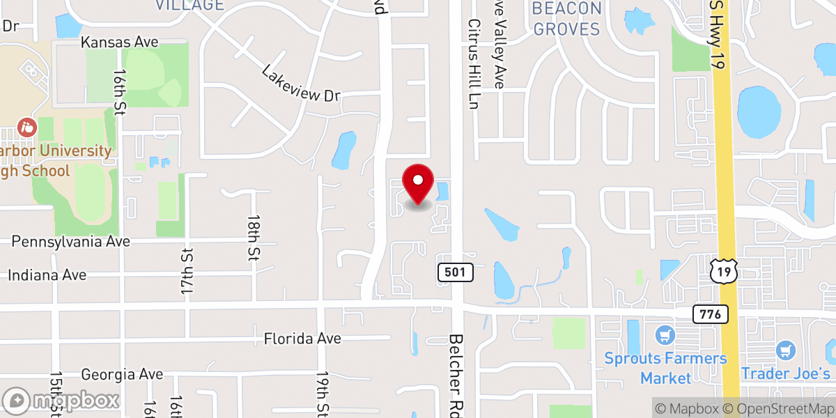 Map showing location of Palm Harbor United Methodist