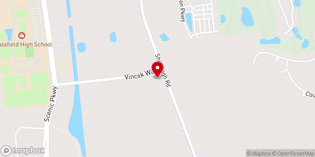 Map showing location of Grassfield Bible Baptist Church