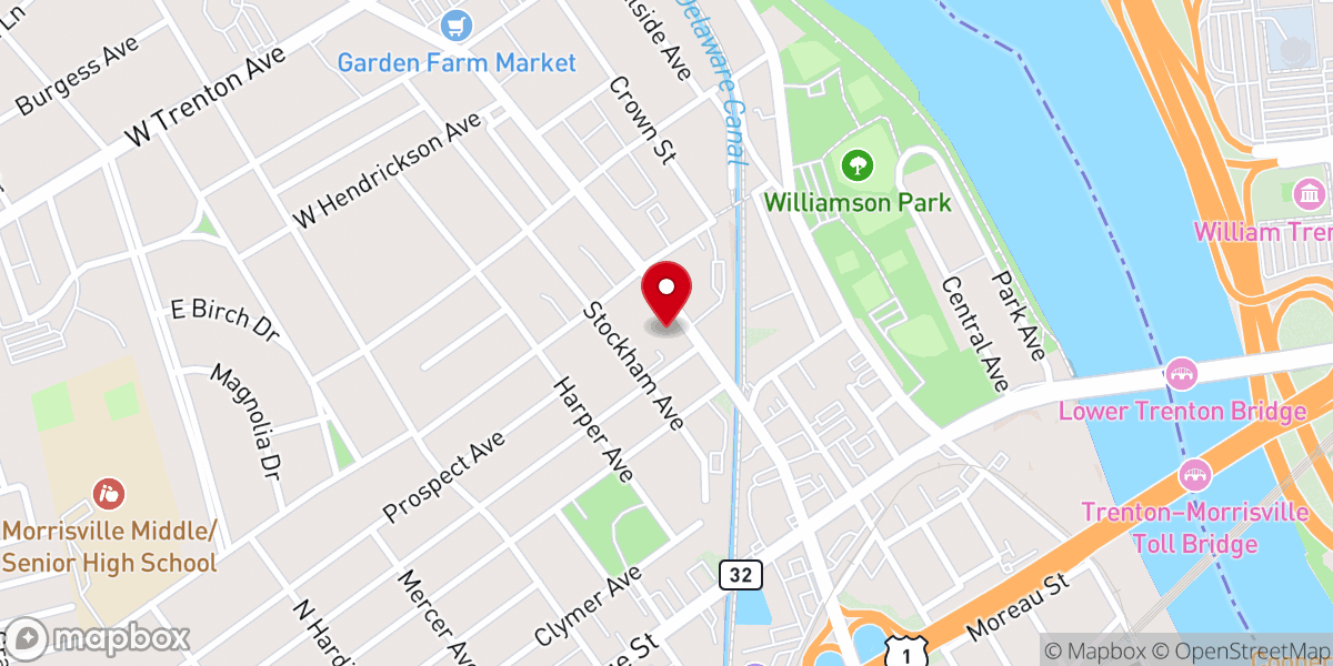 Map showing location of Holy Trinity Catholic Church