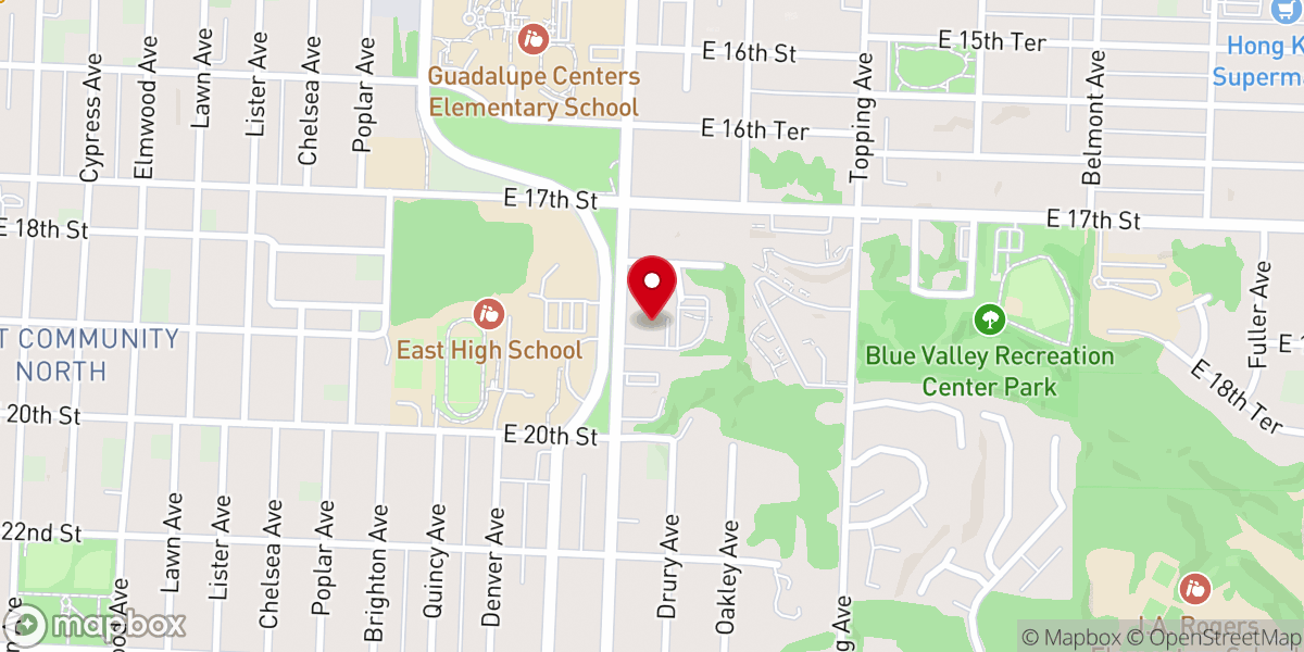 Map showing location of Wesley Heights United Methodist Church