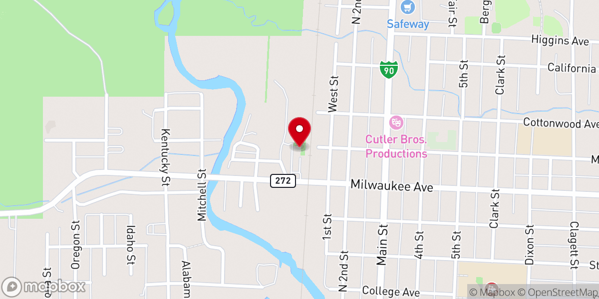 Map showing location of Milwaukee Road Deer Lodge Depot