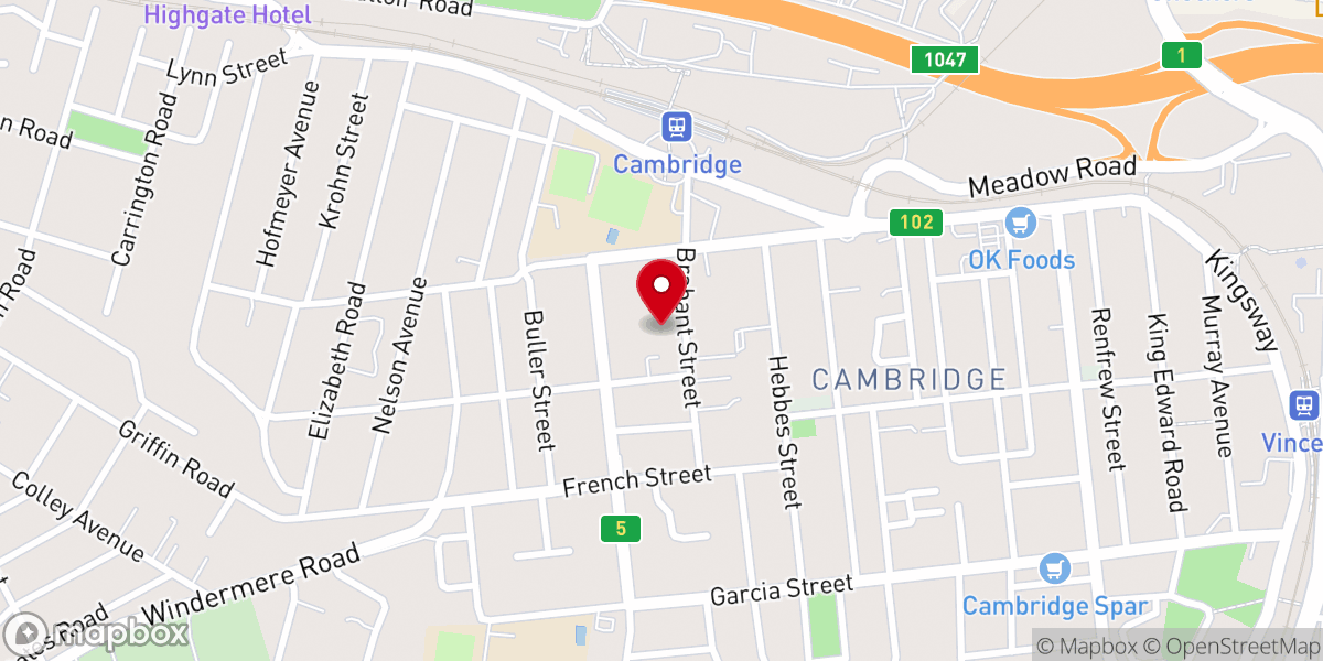 Map showing location of Eucharistic Heart of Jesus Catholic Church