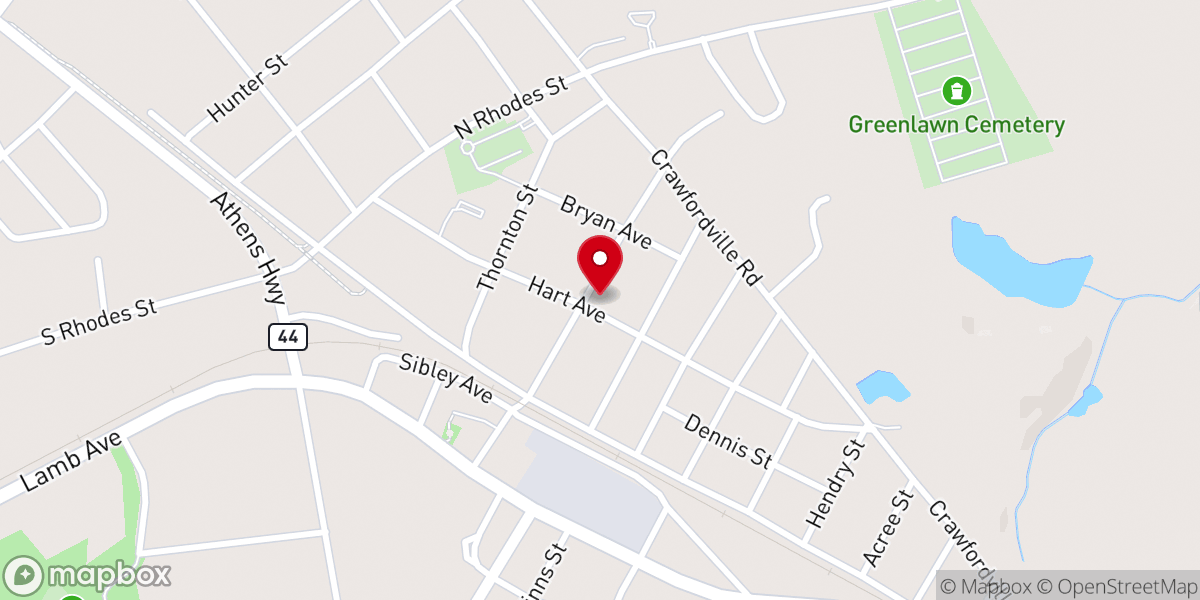 Map showing location of First Presbyterian Church Union Point