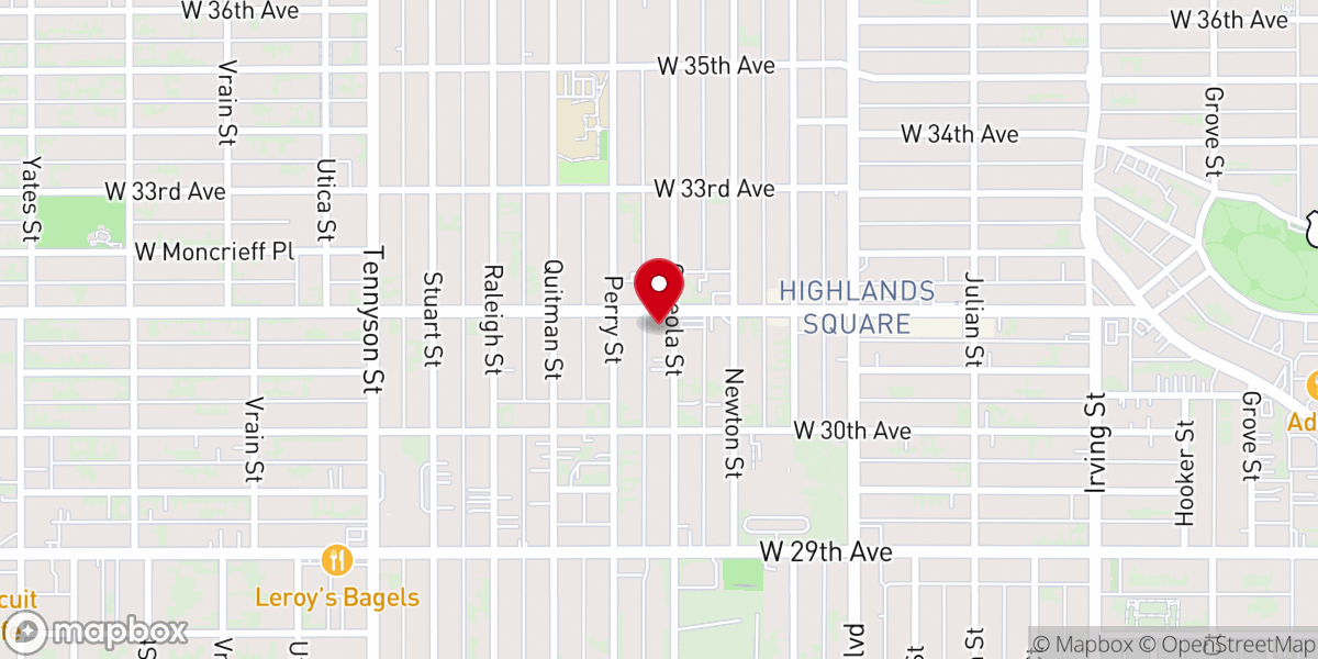 Map showing location of Highlands United Methodist Church