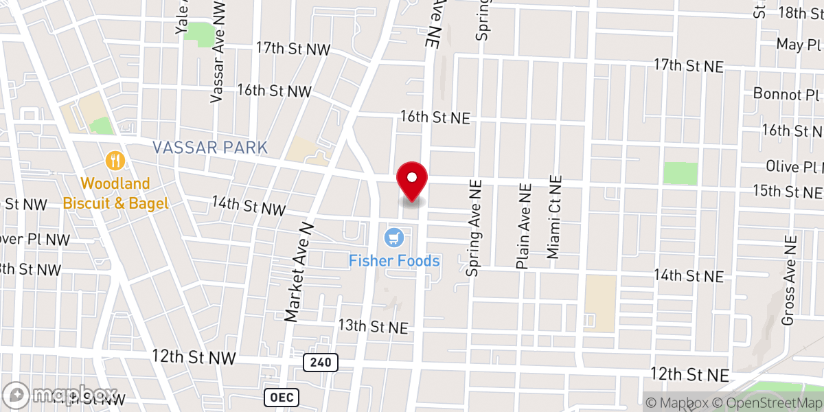 Map showing location of I.M.P.A.C.T. Evangelistic Center COGIC
