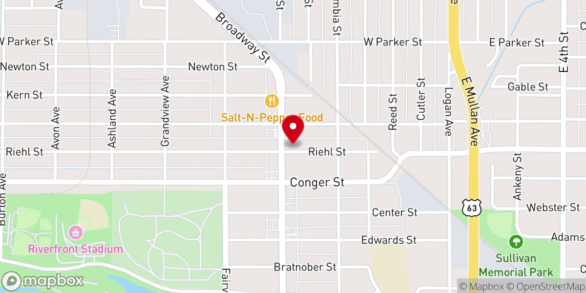 Map showing location of Rose Hill Church of God in Christ