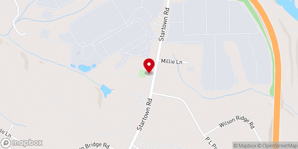 Map showing location of Cedar Grove Baptist Church