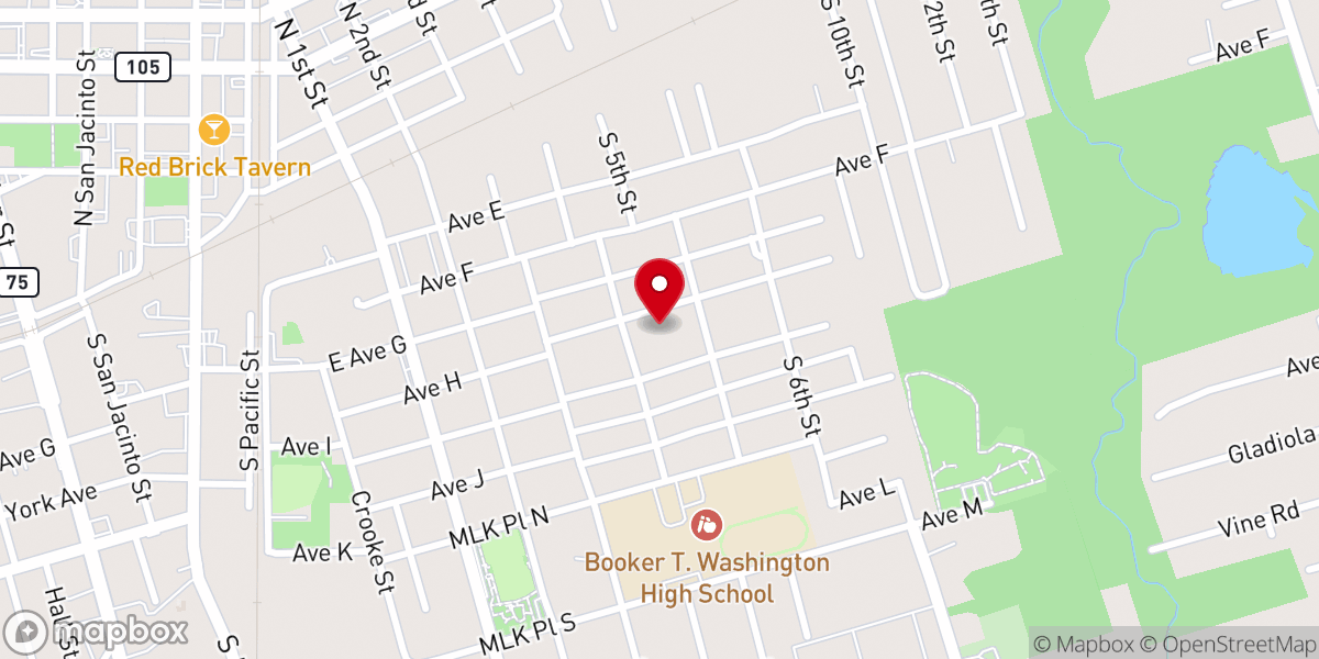 Map showing location of First Missionary Baptist Church - Conroe