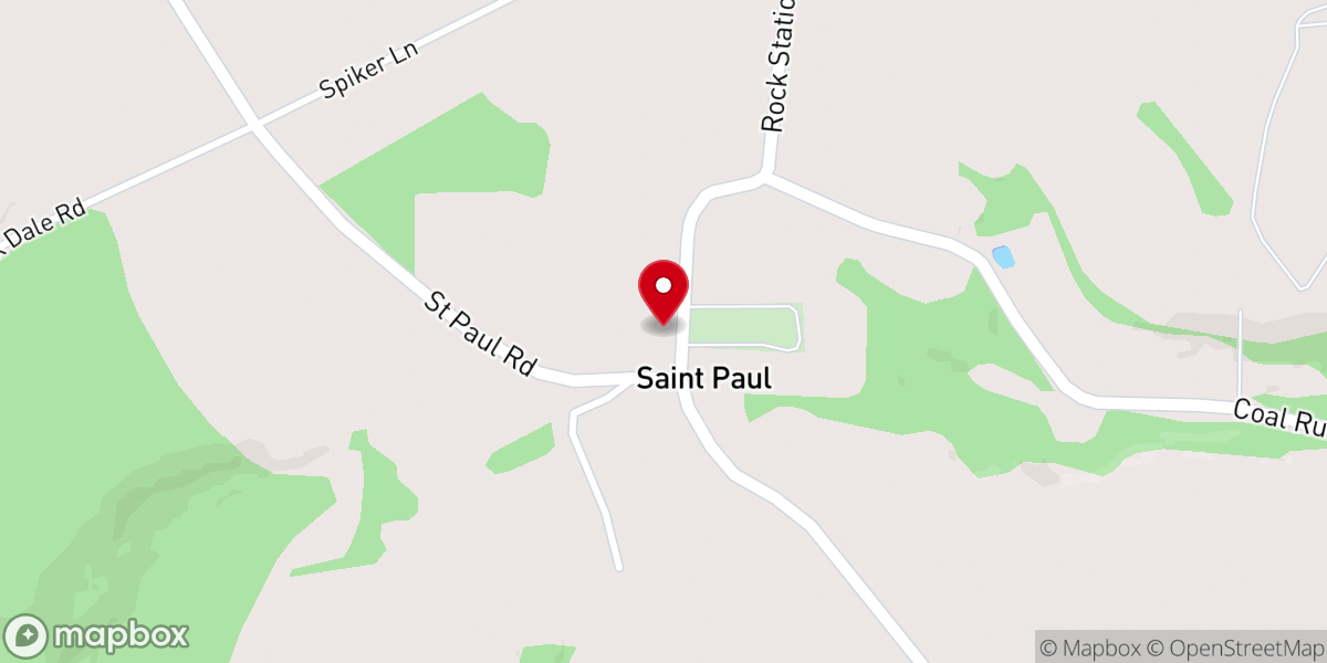 Map showing location of St. Paul Wilhelm Church