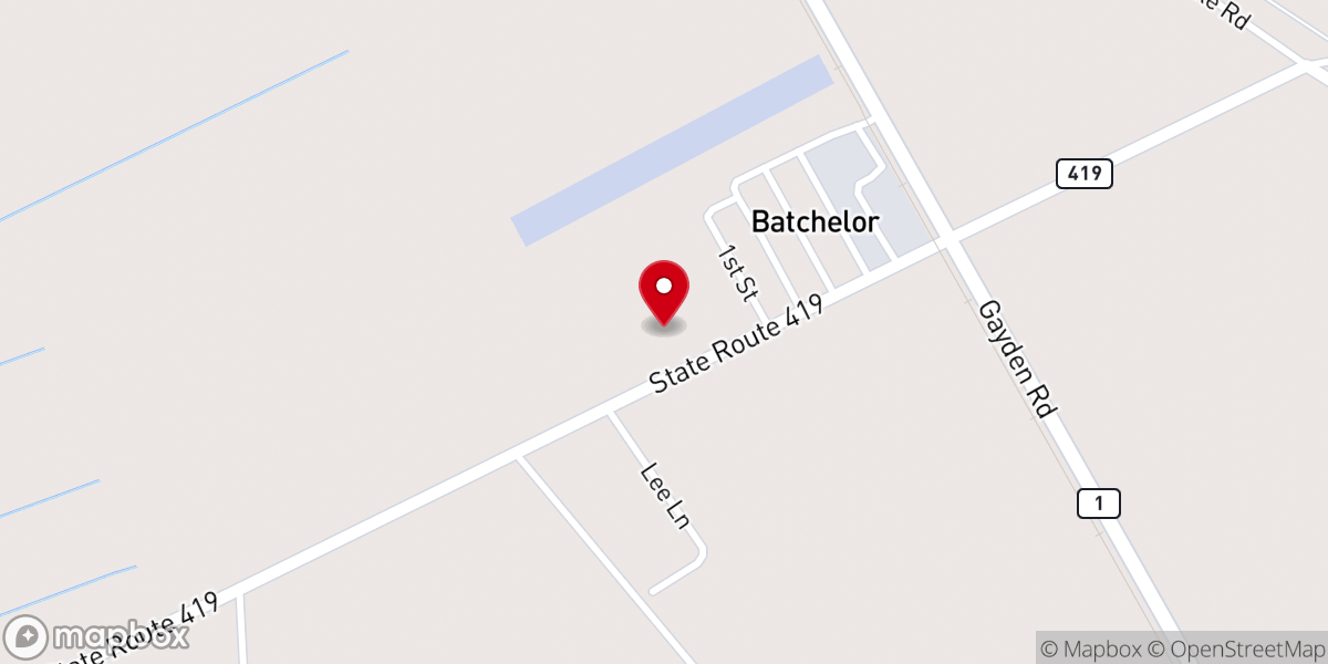 Map showing location of Upper Pointe Coupee Elem School