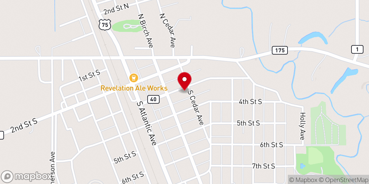 Map showing location of Trinity Lutheran Church
