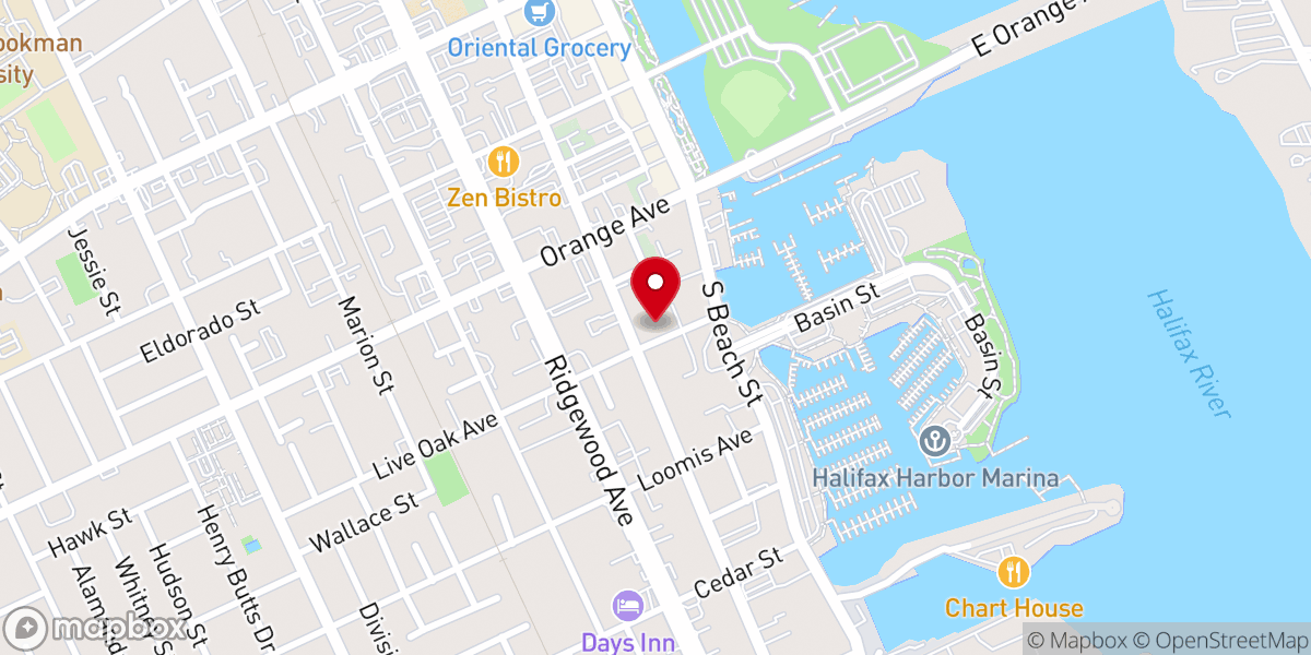 Map showing location of Seventh Day Baptist Church of Daytona Beach