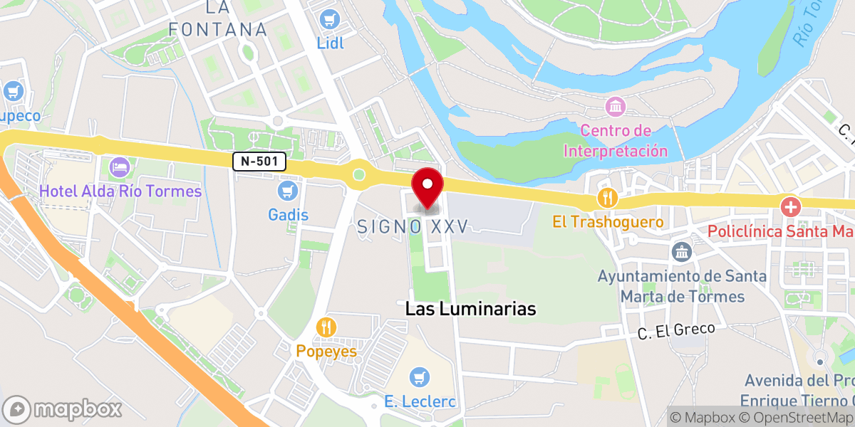 Map showing location of Iglesia Evangélica Bautista de Tormes