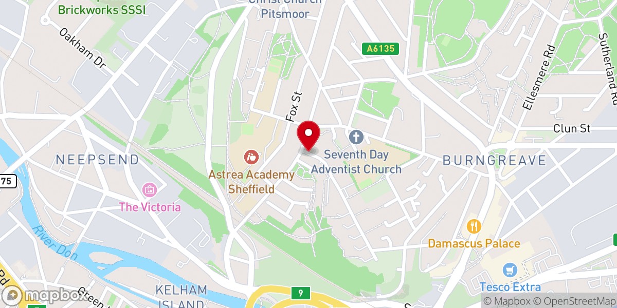 Map showing location of Sheffield Methodist Circuit