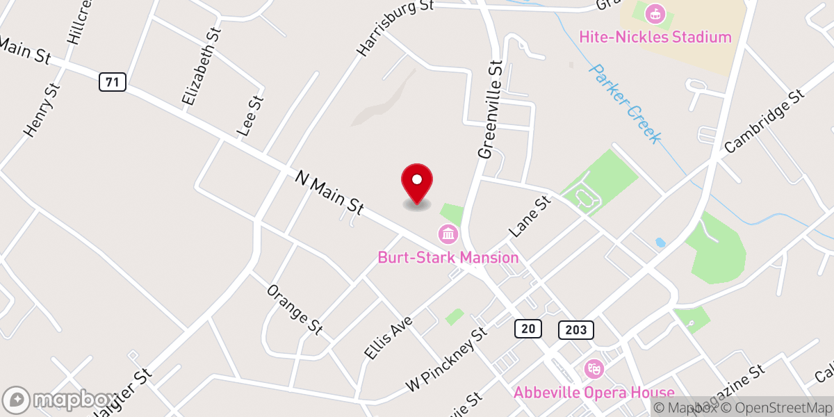 Map showing location of Abbeville Civic Center