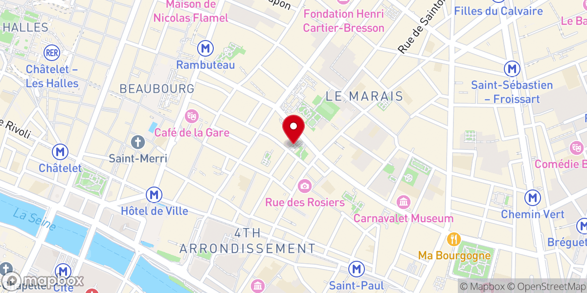 Map showing location of Église Notre-Dame des Blancs Manteaux