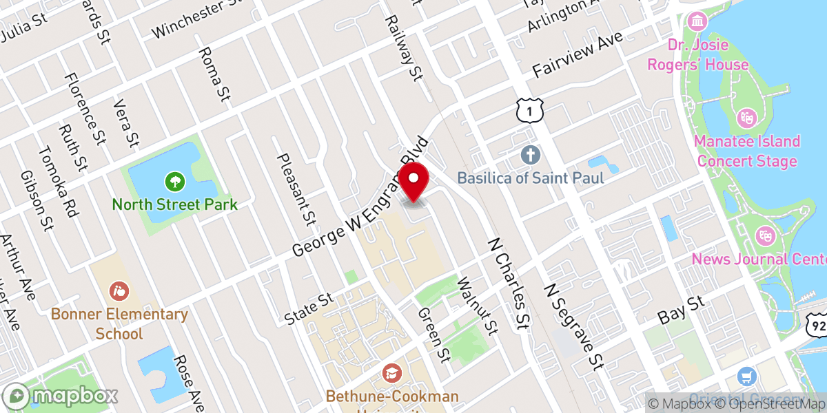 Map showing location of Greater Friendship Baptist Church