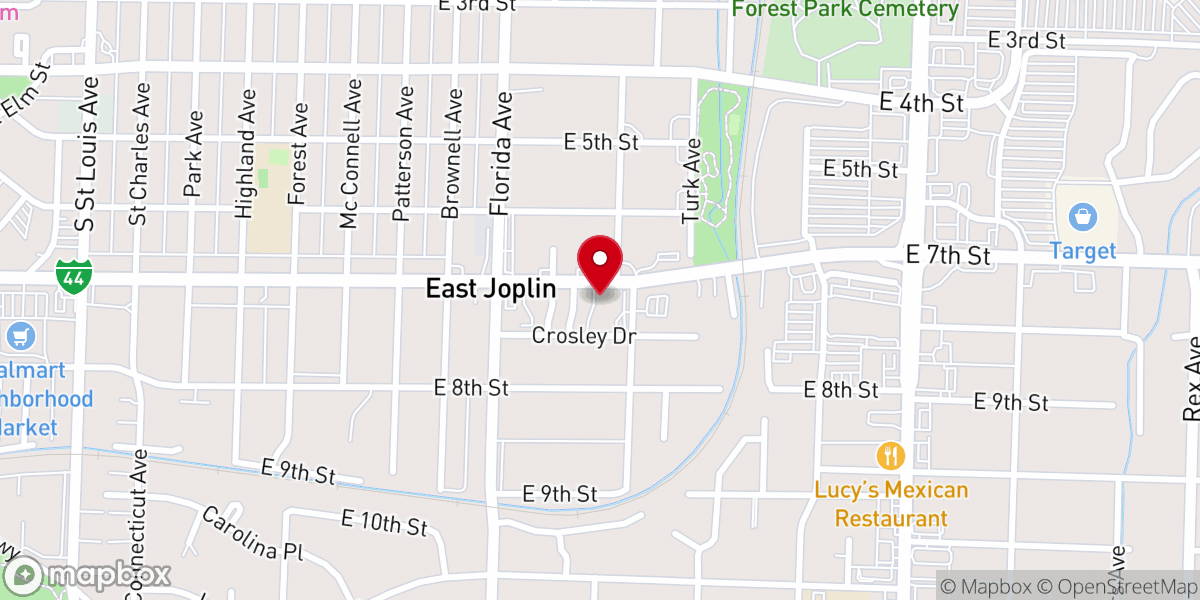 Map showing location of Villa Heights Christian Church