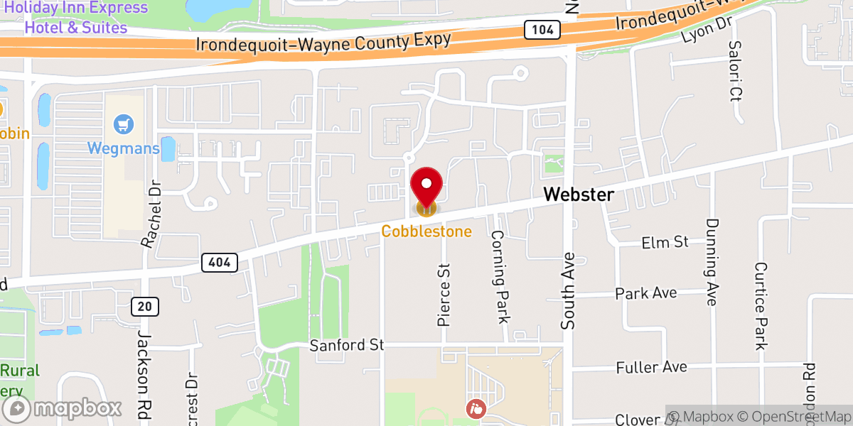 Map showing location of The Cobblestone on Main