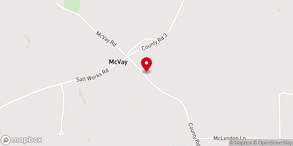 Map showing location of Peniel Baptist Church
