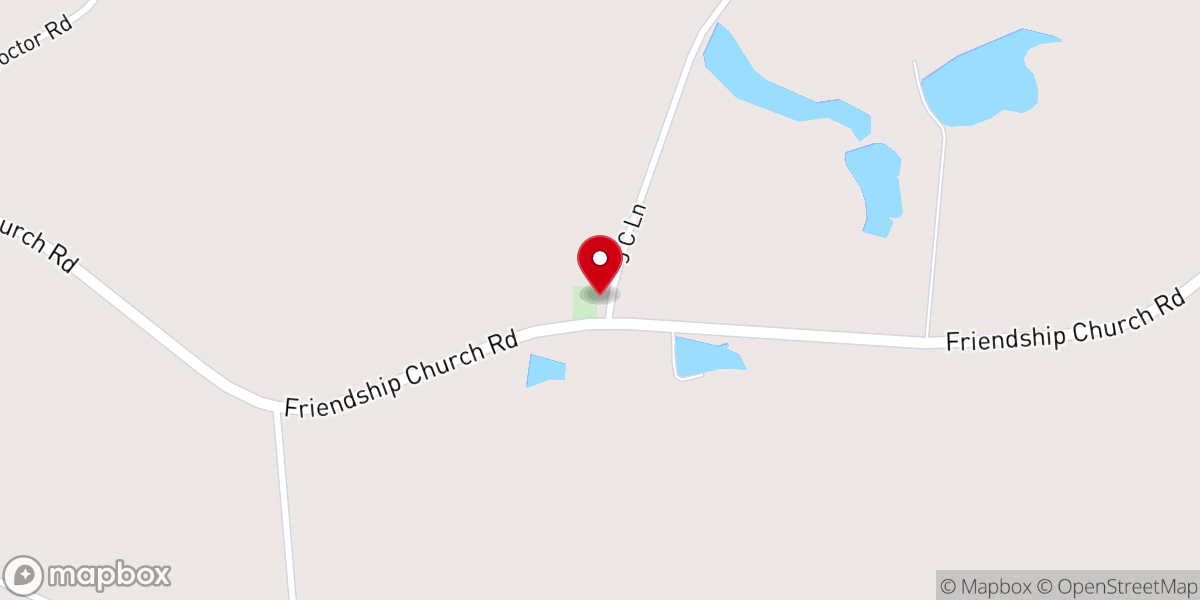 Map showing location of Friendship Freewill Baptist Church